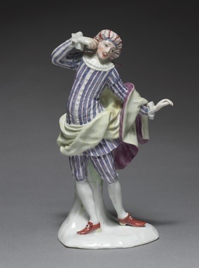 Figurka z włoskiej komedii: Mezetin, ok. 1753 (porcelana z dekoracją emaliowaną) autorstwa Simon Feilner