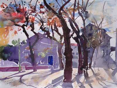 A Puissalicon, 2010 Francja (akwarela) autorstwa Simon Fletcher