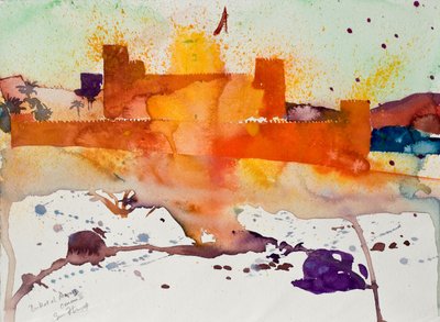 Birkat al Marez, Oman II, 2004 (akwarela) autorstwa Simon Fletcher