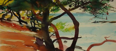 Caro, Martigues, 2007 (akwarela) autorstwa Simon Fletcher