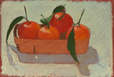 Świąteczne mandarynki, 2015 (pastel na papierze) autorstwa Simon Fletcher