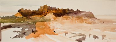 Pustynna cytadela, Jaiselmer (akwarela na papierze) autorstwa Simon Fletcher