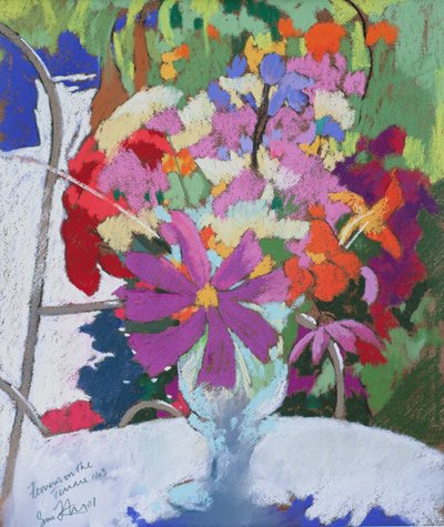 Kwiaty na tarasie 3, 2001 (pastel) autorstwa Simon Fletcher