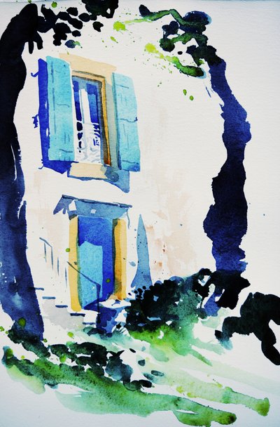 à Fos, 2015 (akwarela) autorstwa Simon Fletcher