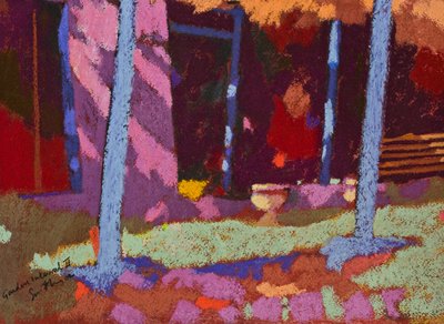 Przerwa w ogrodzie (pastel na papierze) autorstwa Simon Fletcher