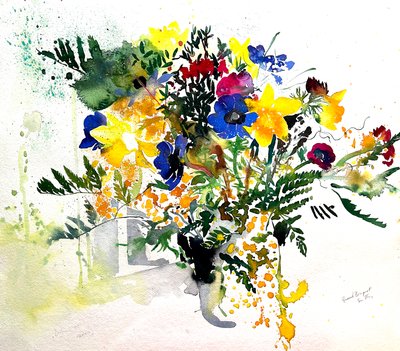Wielki bukiet, 2005 (akwarela) autorstwa Simon Fletcher