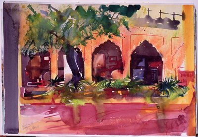 Haveli Inn Pal Jodphur, 2007 (akwarela na papierze) autorstwa Simon Fletcher