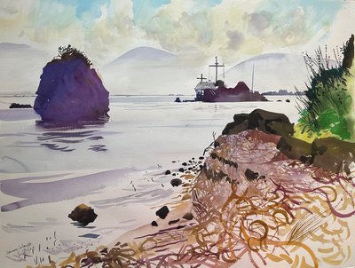 Wyspy Jońskie, 2008 (akwarela) autorstwa Simon Fletcher