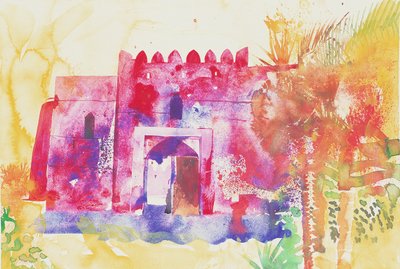 Ściany Jabreen, Oman, 2005 (akwarela) autorstwa Simon Fletcher