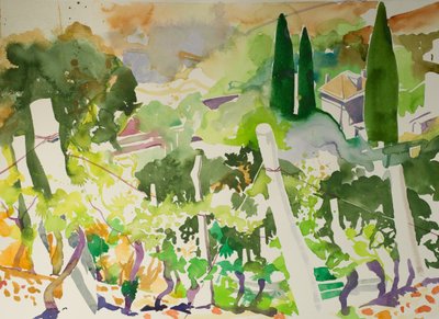 La Billiere (akwarela na papierze) autorstwa Simon Fletcher