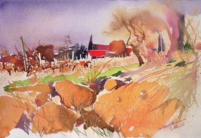 La colombette en hiver, Francja, 2004 (akwarela) autorstwa Simon Fletcher