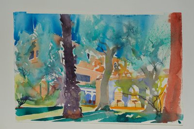 Mamounia Terrace, 2010 (akwarela na papierze) autorstwa Simon Fletcher