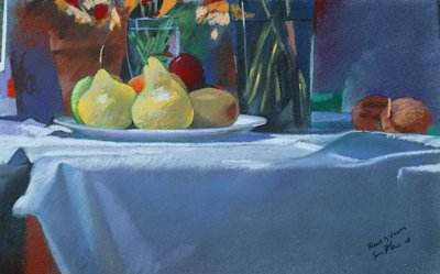Gruszki i wazony, 2004 (pastel) autorstwa Simon Fletcher