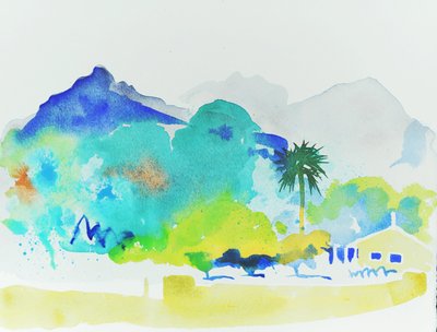 Droga do Soller, 2015 (kolor wodny) autorstwa Simon Fletcher
