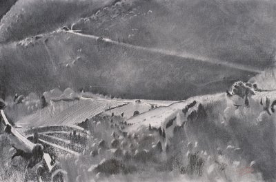 The High Road, 2001 (pastel i mieszane media na papierze) autorstwa Simon Fletcher