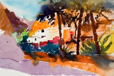 Wadi al Muaydin, 2004 (akwarela) autorstwa Simon Fletcher