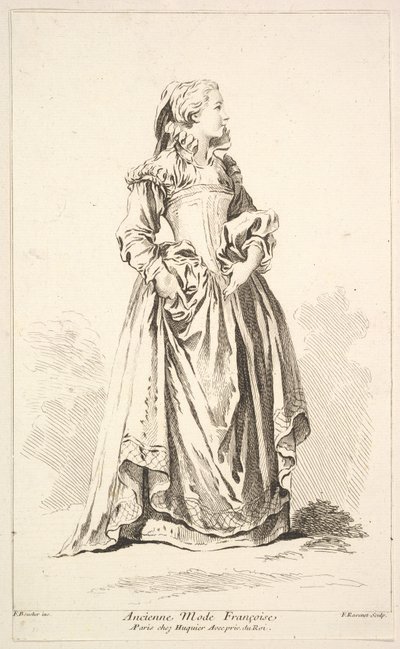 Old Fashion Françoise, z kolekcji różnych postaci obcych Wymyślone przez..., XVIII wiek. autorstwa Simon Francois Ravenet