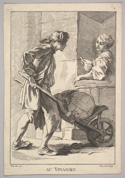 Rewers octu Au Vinaigre z Le Cris de Paris The Cries of Paris..., XVIII wiek. autorstwa Simon Francois Ravenet