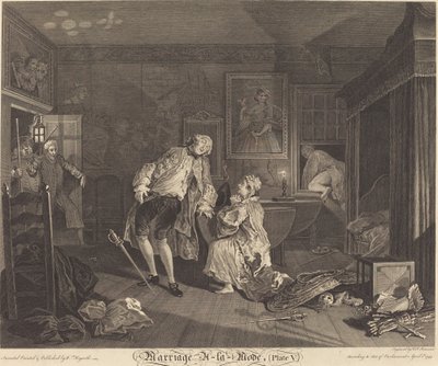 Małżeństwo a la Mode: pl.5 autorstwa Simon Francois Ravenet I after William Hogarth
