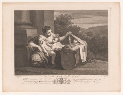 jałmużna Dobroczynność (tytuł na obiekcie) XVII-wieczne obrazy z kolekcji Devonshire (tytuł serii) autorstwa Simon François Ravenet (le vieux)