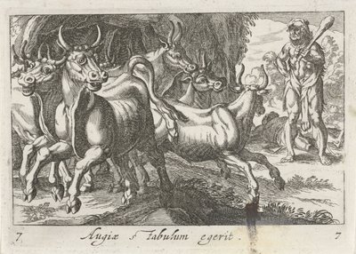 Hercules hoedt de kudde van Geryon (tytuł na obiekcie) Herculische tematu (tytuł serii) autorstwa Simon Frisius