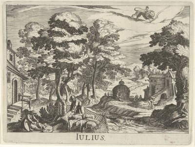 Lipiec Juliusz (tytuł na obiekcie) Dwanaście miesięcy (tytuł serii) autorstwa Simon Frisius