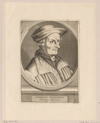 Portret Conrada Pellicana autorstwa Simon Frisius