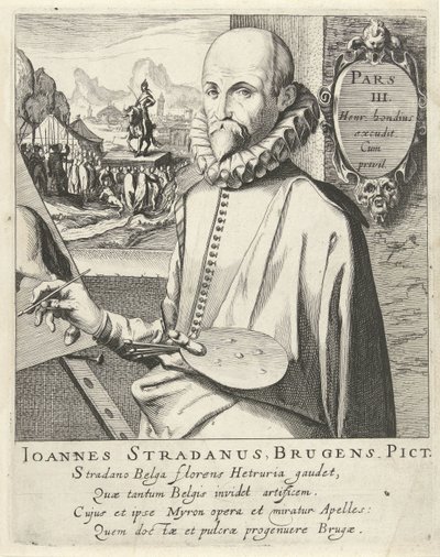Portret Jana van der Straeta autorstwa Simon Frisius