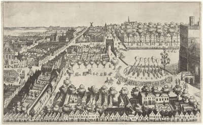 Ogniska radości w Hadze po ogłoszeniu rozejmu, 1609 r. autorstwa Simon Frisius