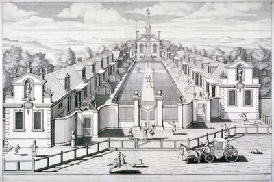 Trinity Almshouses, Mile End Road, Stepney, Londyn, 1696. autorstwa Simon Gribelin