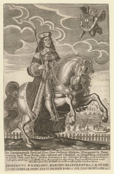 Frederic-Guillaume Ier de Brandebourg - (Fryderyk Guillaume) Portret Fryderyka Wilhelma (1620-1688), elektora brandenburskiego, księcia pruskiego - Grimm, Szymona (czynny ok. 1680) - 1680 - Miedzioryt - 29,4x18,9 - Prywatna kolekcja autorstwa Simon Grimm