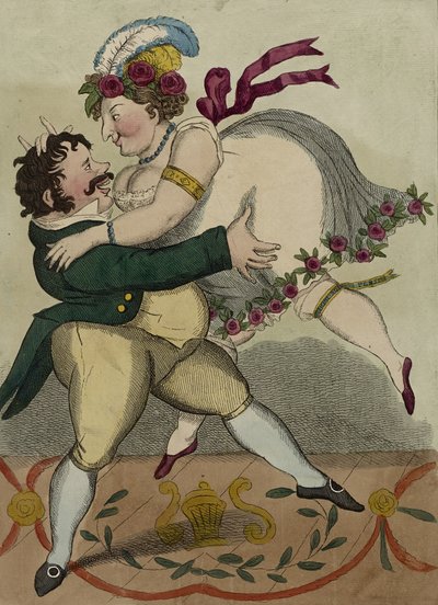 Nowy walc niemiecki, ok.1818 w. (akwaforta ręcznie kolorowana) autorstwa Simon Hehl