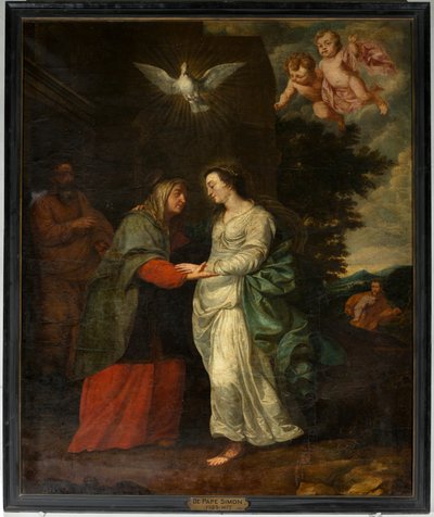 Kościół parafialny (Parochiekerk Sint-Eligius). Obraz. „Maryja odwiedzająca Elżbietę”. Szymona De Pape. XVII wiek. autorstwa Simon II de Pape