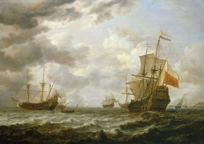Brederode u wybrzeży Hellevoetsluis, połowa XVII wieku (obraz) autorstwa Simon Jacobsz. Vlieger