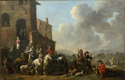 Przygotowanie do polowania przez Douw, Simon Johannes van (ok. 1630-po 1677) autorstwa Simon Johannes van Douw