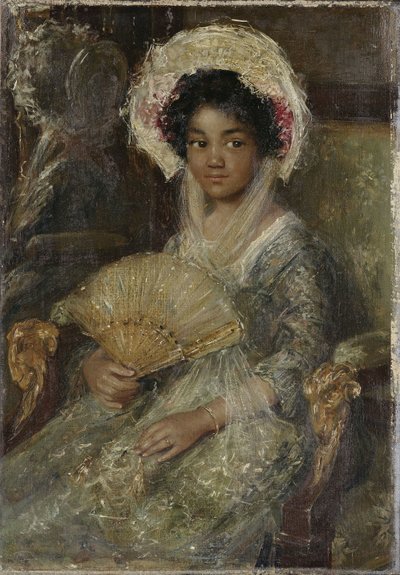 Młoda kobieta z wachlarzem, ok. 1930 r. 1906 (olej na płótnie) autorstwa Simon Maris