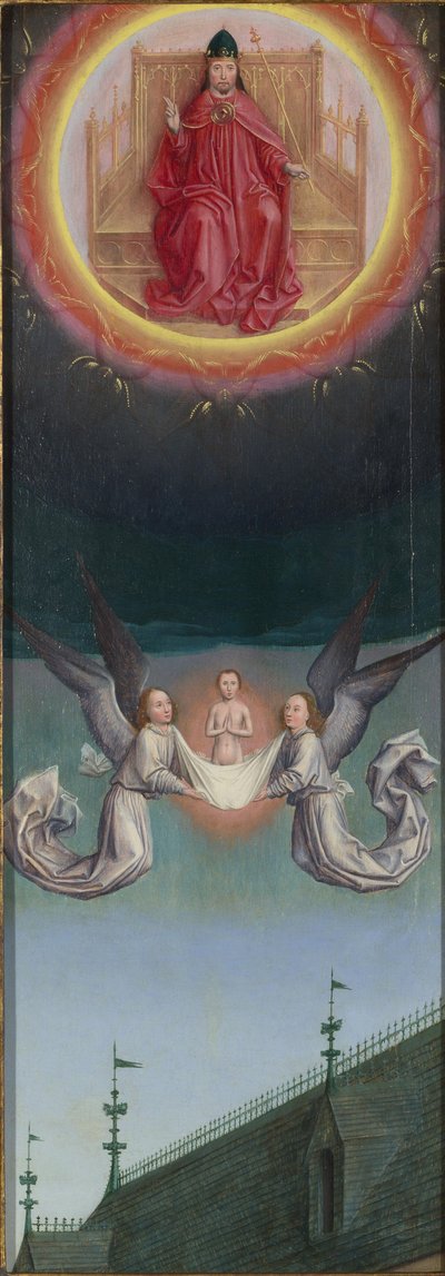 Dusza św. Bertyna zaniesiona do Boga z ołtarza św. Bertyna, ok. 1459 autorstwa Simon Marmion