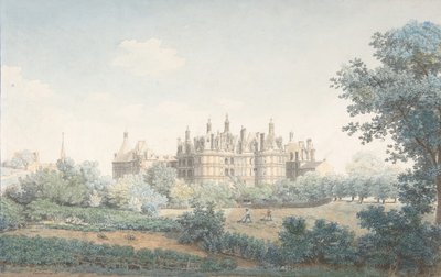 Zamek Chambord Widziany z południowego zachodu, XVIII wiek. autorstwa Simon Mathurin Lantara