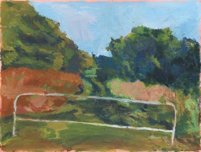 Bariera i ścieżka, 2025 (akryl na płótnie) autorstwa Simon Neville