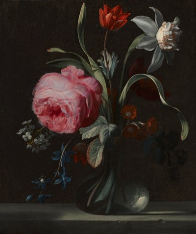 Kwiaty w wazonie, ok. 1669 (olej na drewnie) autorstwa Simon Peeterz Verelst