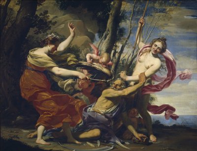 Ojciec Czas zwyciężony przez miłość, nadzieję i piękno, 1627 autorstwa Simon Vouet