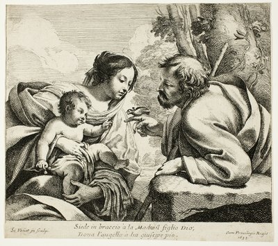 Święta Rodzina z ptakiem autorstwa Simon Vouet