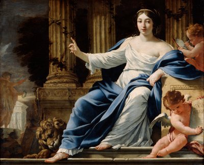 Polihymnia, muza elokwencji, XVII w. autorstwa Simon Vouet