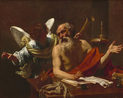 Święty Hieronim i Anioł, c. 16221625. autorstwa Simon Vouet