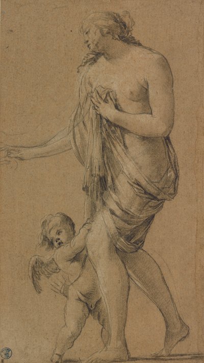 Studium postaci Wenus i Kupidyna (recto); Studium aktu męskiego (verso) autorstwa Simon Vouet