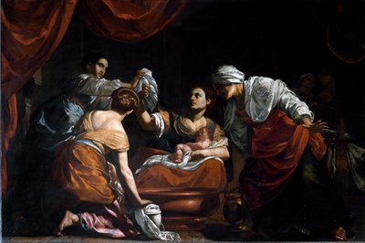 Narodziny Marii (olej na płótnie) autorstwa Simon Vouet