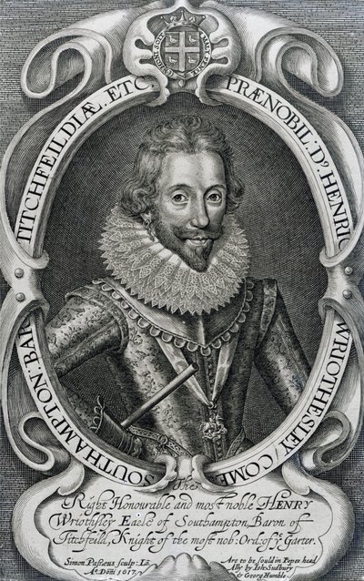 Henry Wriothesley, 3. hrabia Southampton, 1617 r autorstwa Simon de Passe