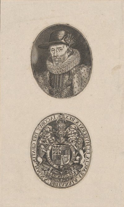 Jakub I, król Anglii, ca. 1616. autorstwa Simon de Passe