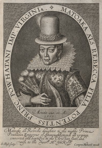 Pocahontas (ok. 1595-1617) autorstwa Simon de Passe