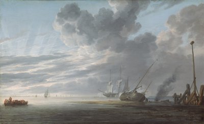 Estuarium na końcu dnia, ok. godz. 16401645. autorstwa Simon de Vlieger